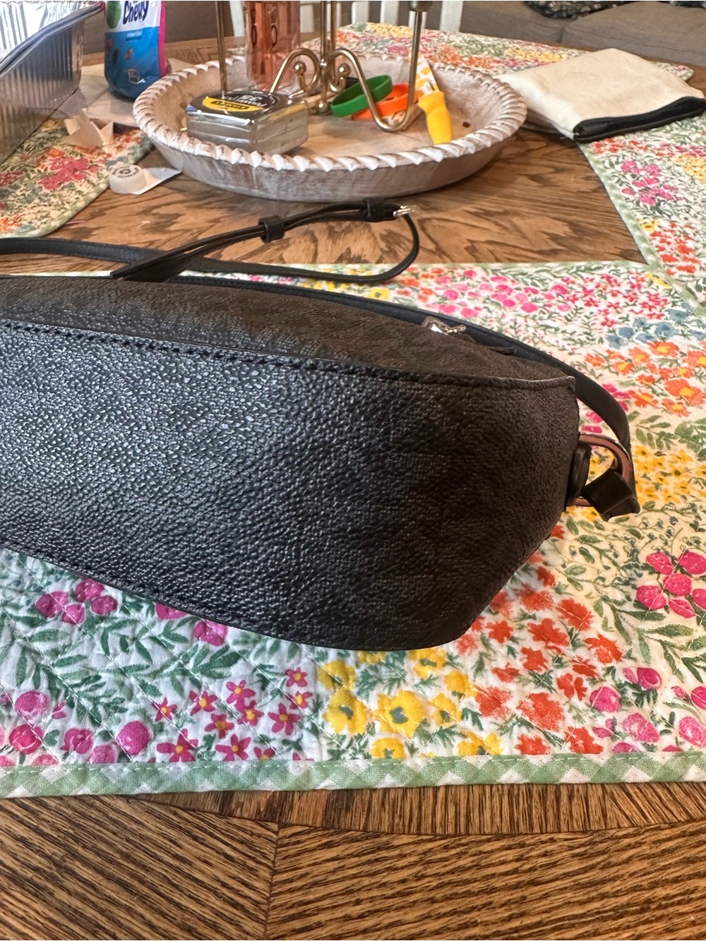 Michael Kors Jet Set Large Crossbody Bag Black Signature Logo Chain Detail - Picture 5 of 13